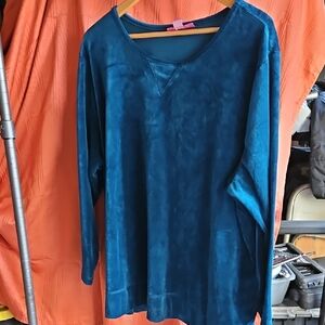 Woman Within Teal Long Sleeve Top